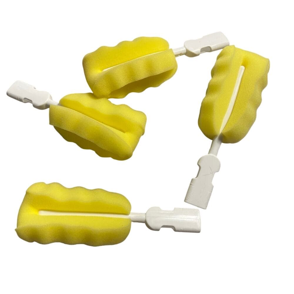 4 Oblivion Bottle Brush, Soft Sponge Head, Plastic Handle, Hanging Hole, Yellow - Thumbnail 2