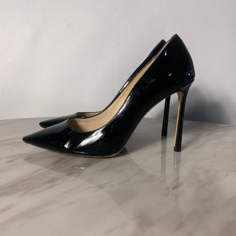 Jimmy Choo Romy Patent Pointed-Toe 85mm Pumps Women’s Shoes - Thumbnail 6