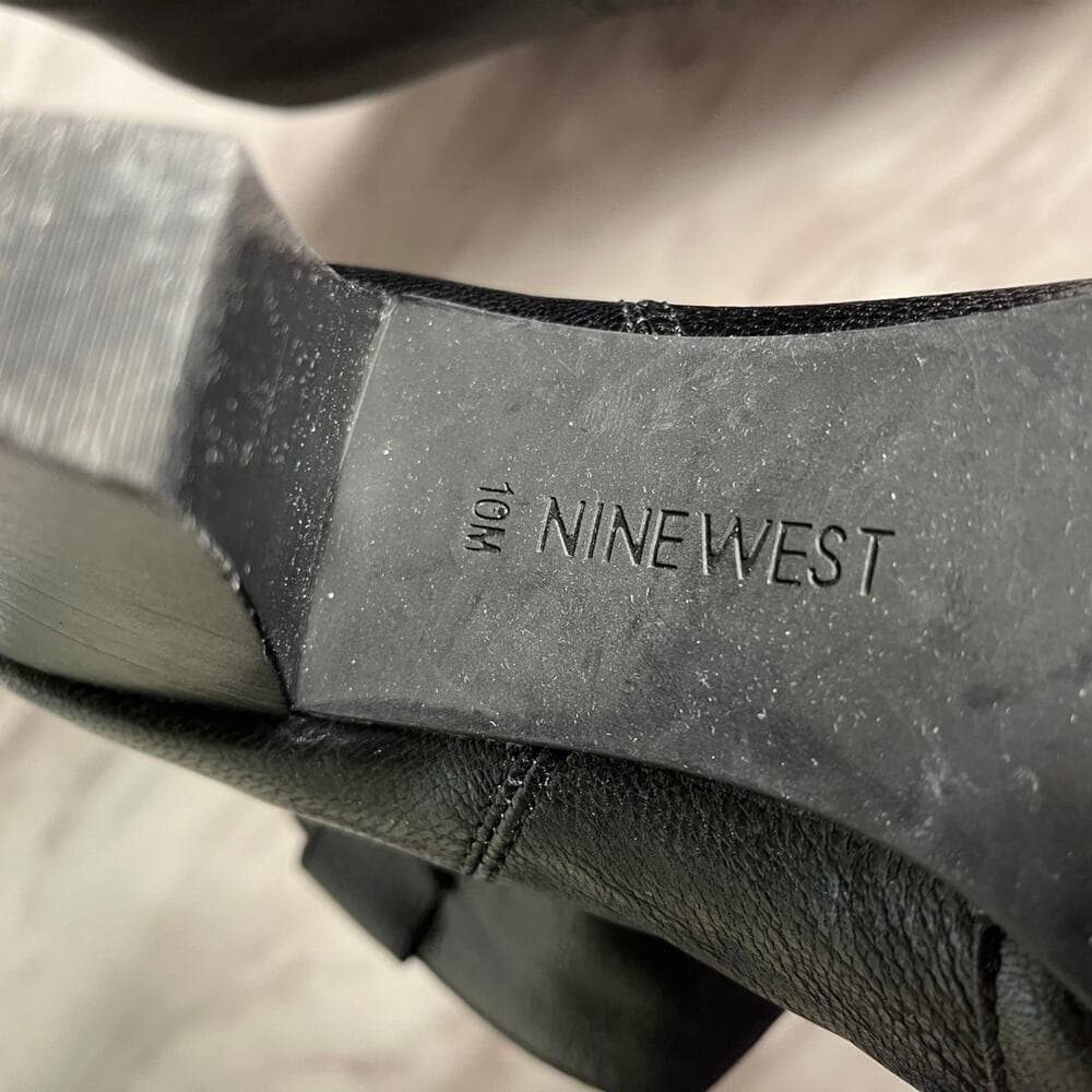 Nine West Sweetsent Leather Heeled Booties Women’s Shoes Size 10M Black - Thumbnail 3