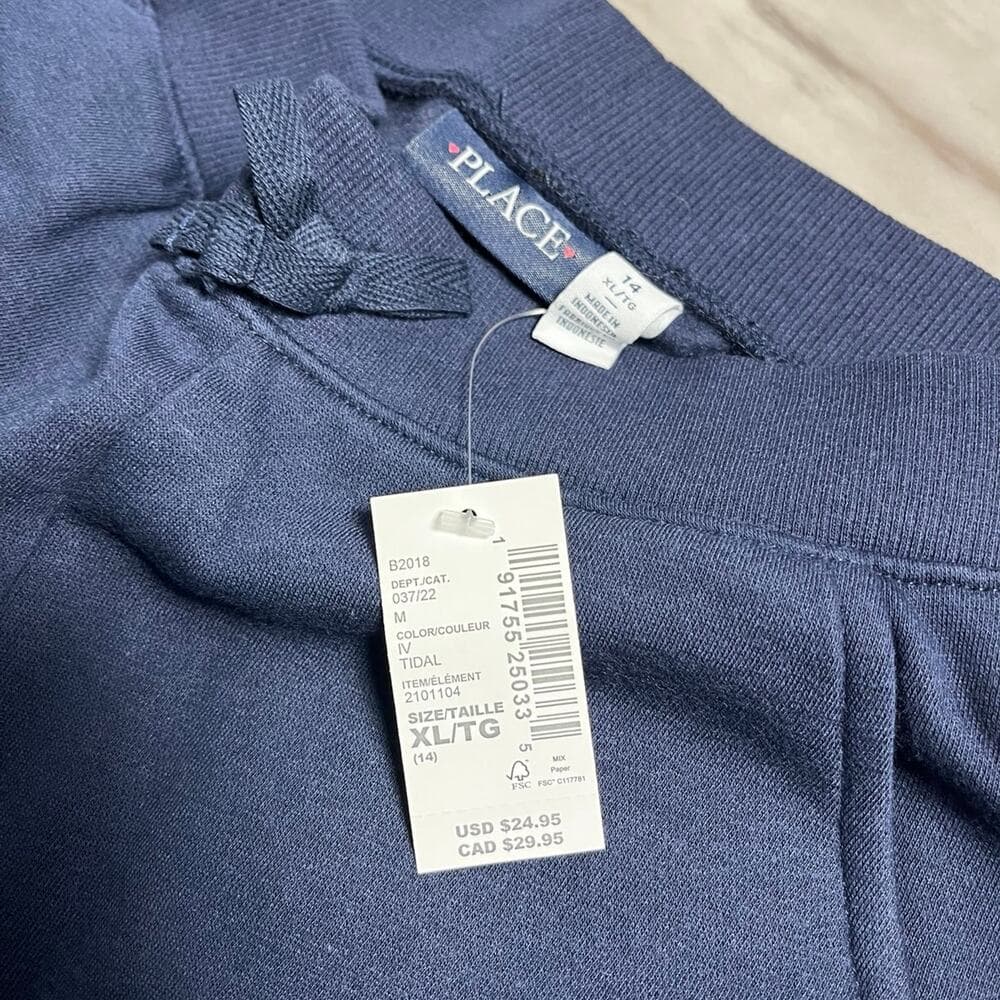 Boys Fleece Jogger Pants - Uniform - Blue Size 14 XL - Thumbnail 3