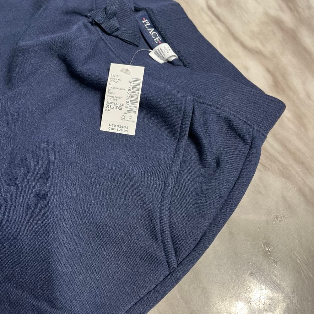 Boys Fleece Jogger Pants - Uniform - Blue Size 14 XL - Thumbnail 4