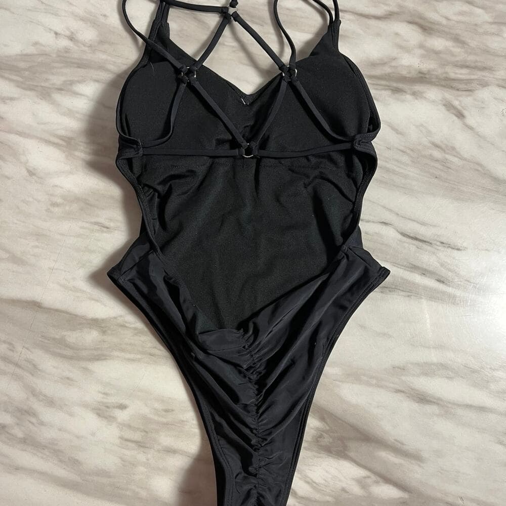 SHEIN One Piece Suits High Cut Swimwear Backless Swimsuit Size Medium - Thumbnail 3