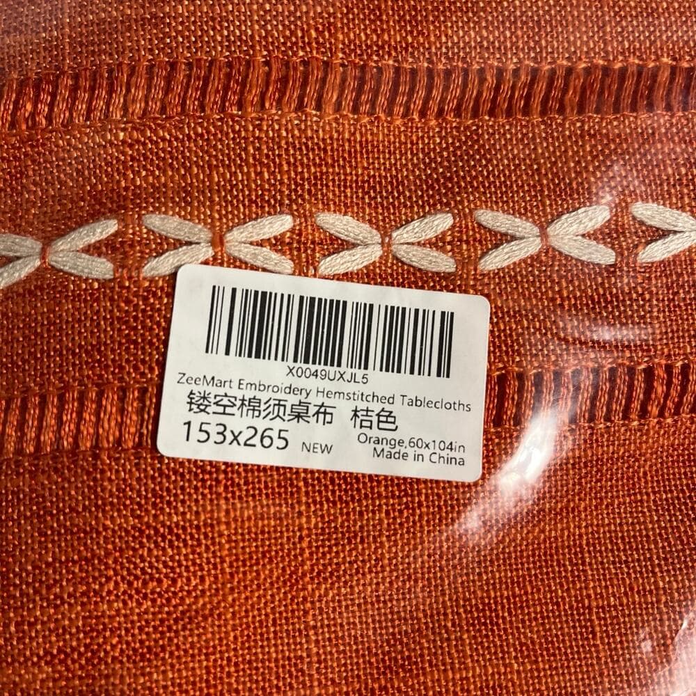 ZeeMart Hemstitched Embroidery Striped Boho Tablecloth 60x104 - Thumbnail 2