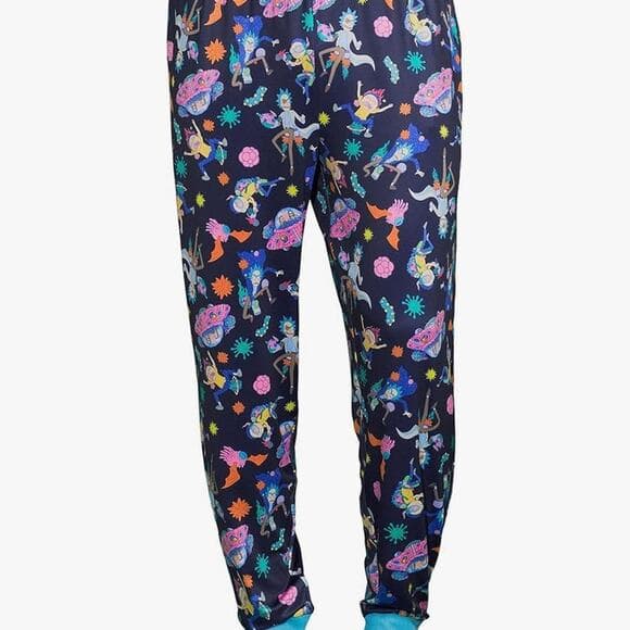 Briefly Stated Mens Rick and Morty Performance Fabric Jogger Loungepants - Thumbnail 6