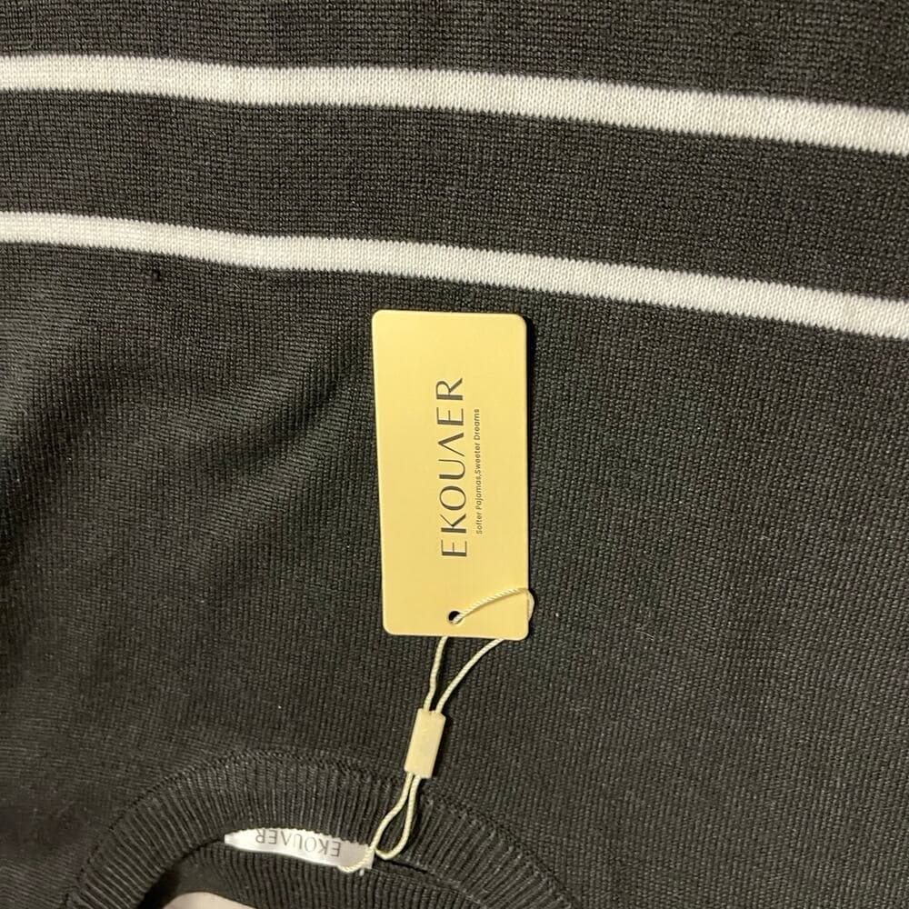 Ekouaer Softer Pajamas , Sweeter Dream Black Size Medium - Thumbnail 2