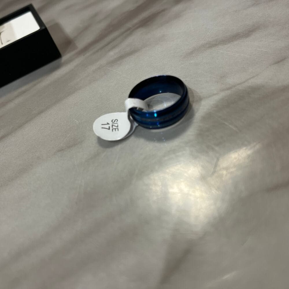 Stainless steel Blue Ring Size 17 - Thumbnail 3