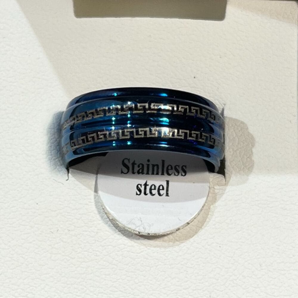 Stainless steel Blue Ring Size 17 - Thumbnail 2
