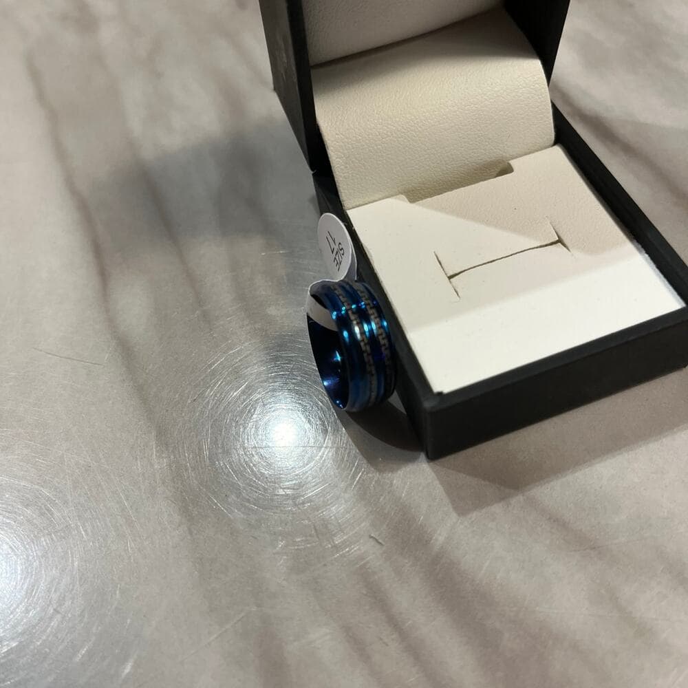 Stainless steel Blue Ring Size 17 - Thumbnail 4