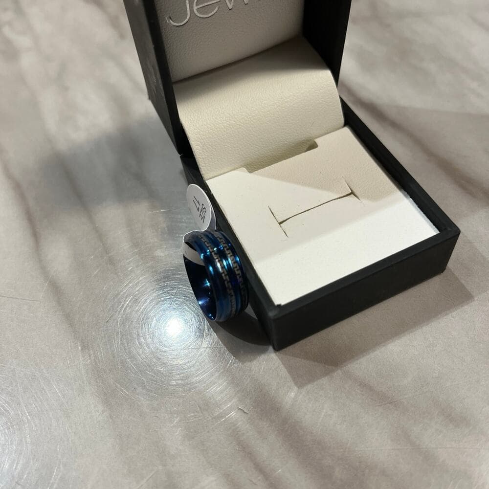 Stainless steel Blue Ring Size 17 - Thumbnail 5