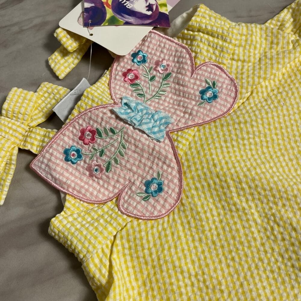 Blueberi Boulevard Butterfly Flowers Dress Girls Size 12 Months - Thumbnail 2