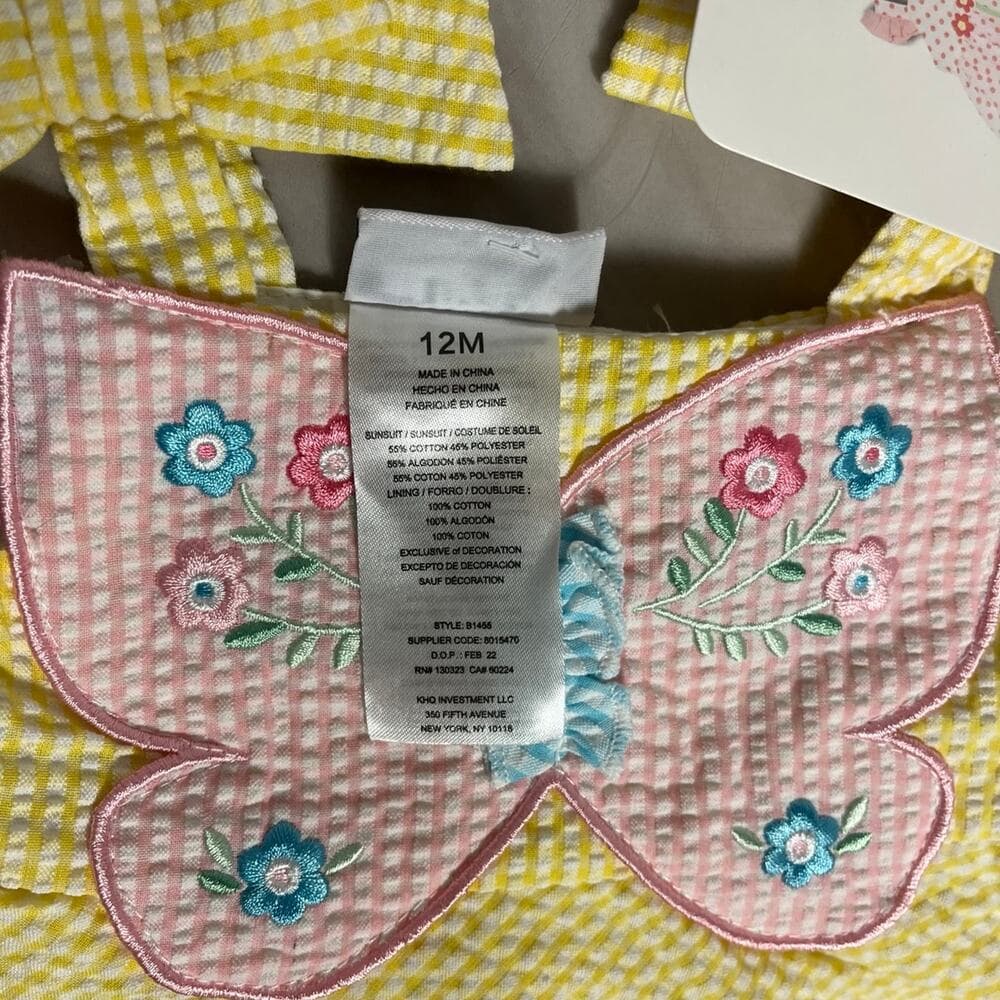 Blueberi Boulevard Butterfly Flowers Dress Girls Size 12 Months - Thumbnail 4