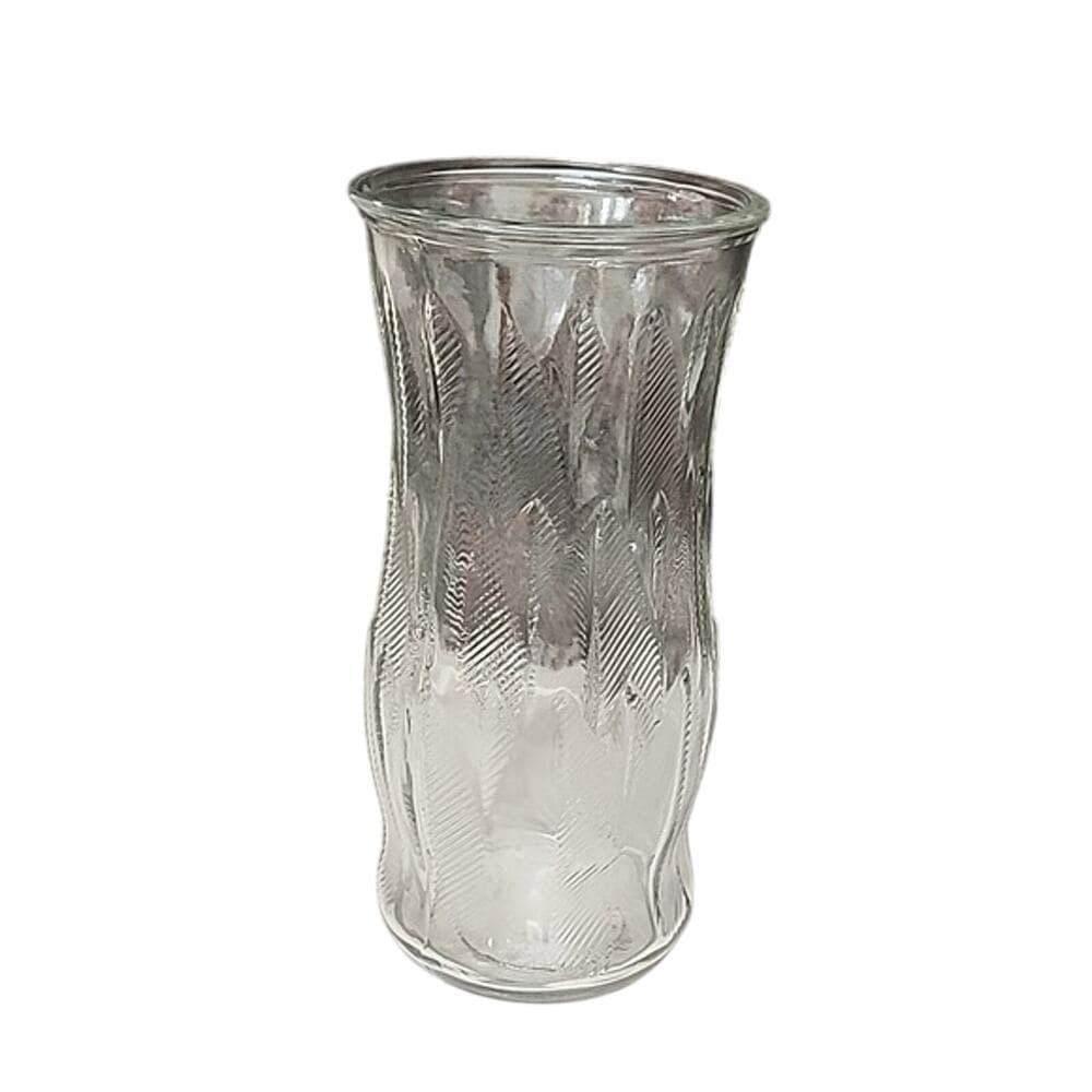 Vintage Large Brody Co. Swirl Clear Glass Vase 9.5" - Thumbnail 5