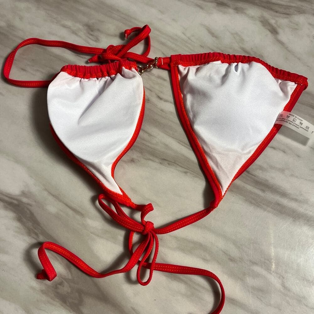 FULL TILT Triangle Red Bikini Top Size Large - Thumbnail 4
