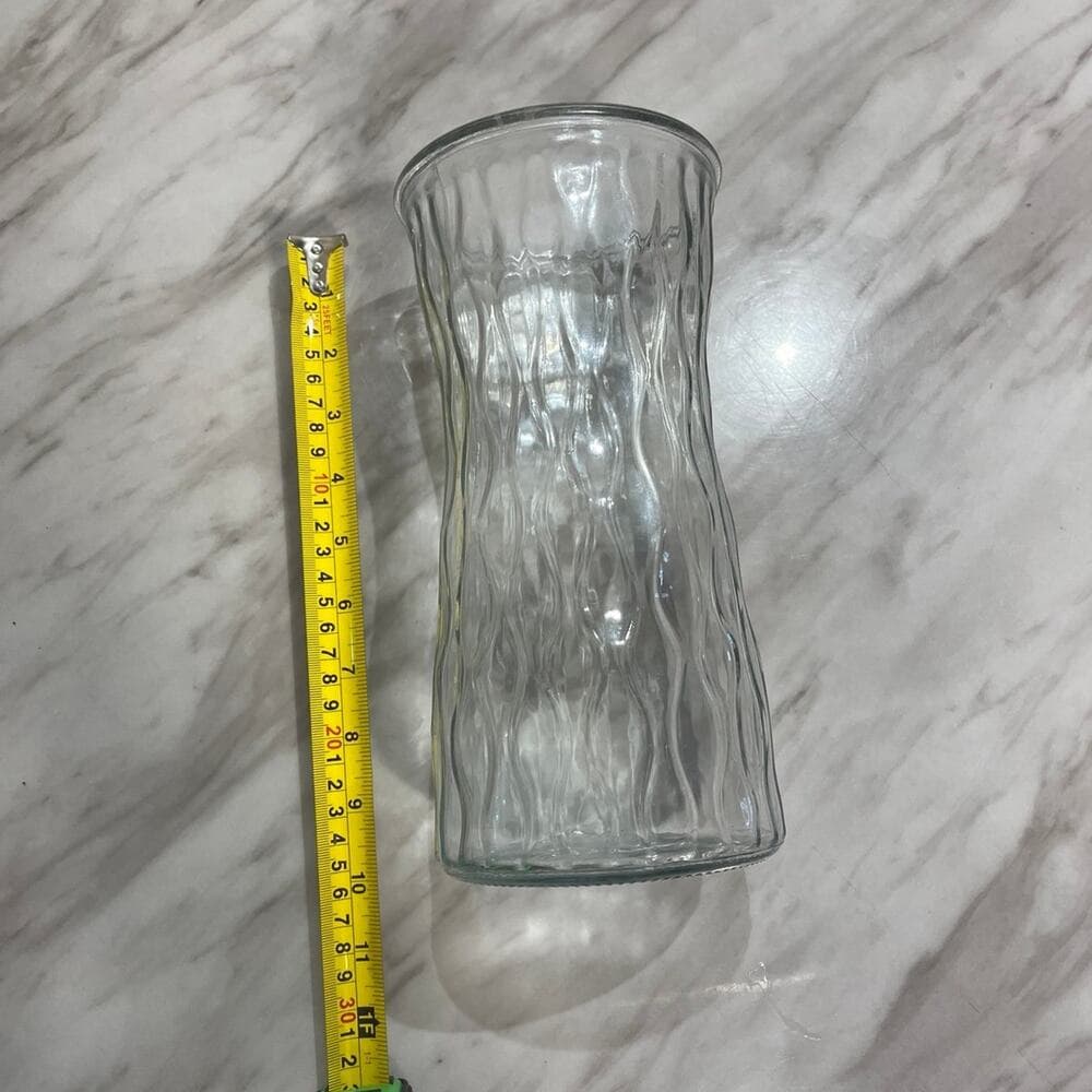 Vintage Large Brody Co. Swirl Clear Glass Vase 9.5" - Thumbnail 4