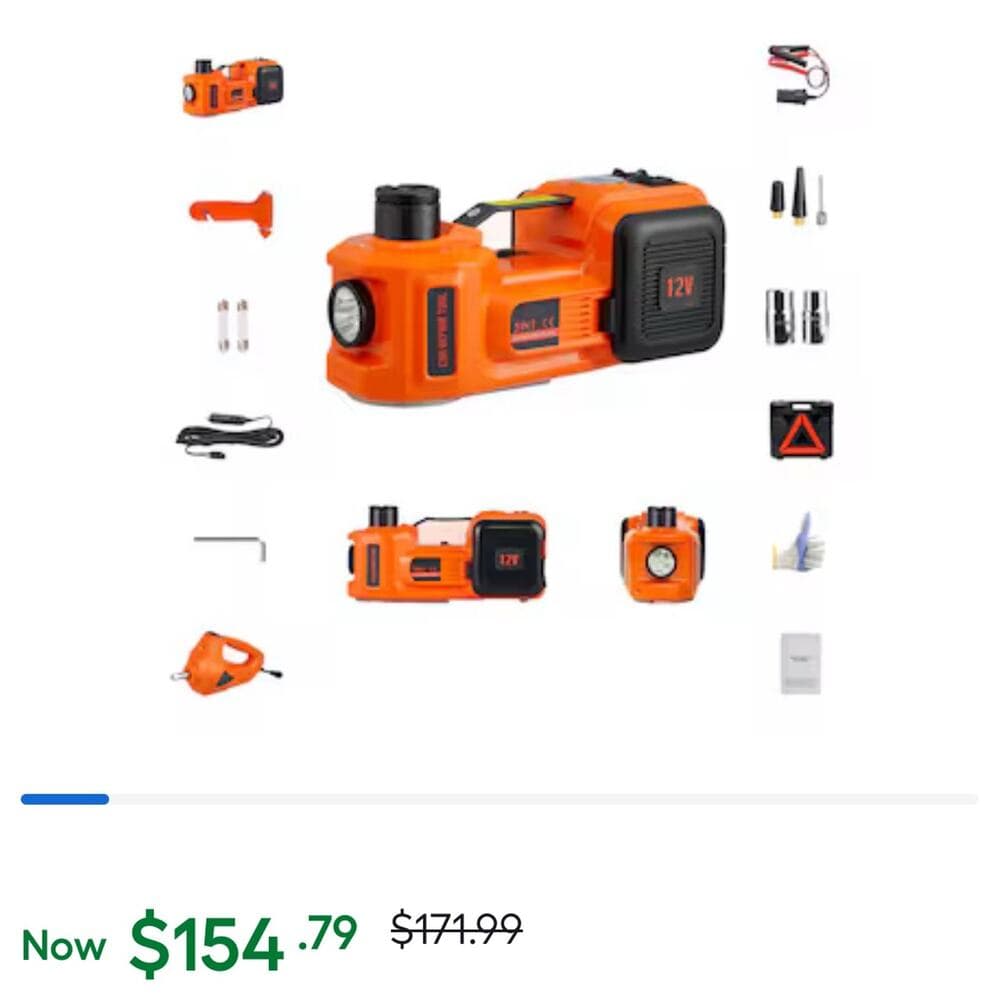 SVOPES Orange 5-Ton Aluminum/Steel Electric Jack kit - Thumbnail 6