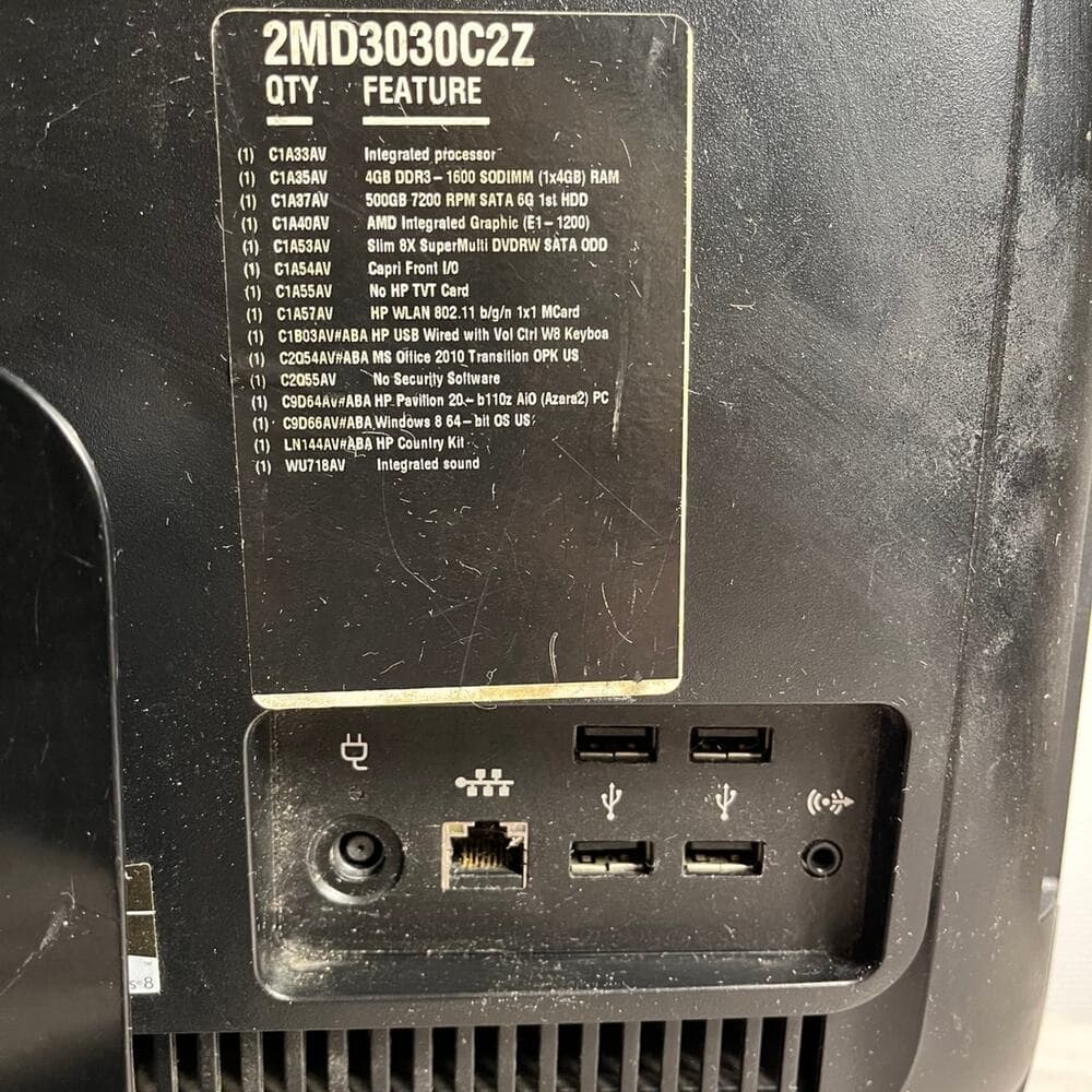 HP Pavilion 20 All-In-One PC (W/ Power Cable & AC Adapter) - Thumbnail 6