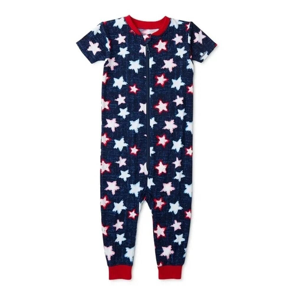 Way to Celebrate Star Spangled Family Sleep PJ Onesie- Infant Size 6-9 months - Thumbnail 5