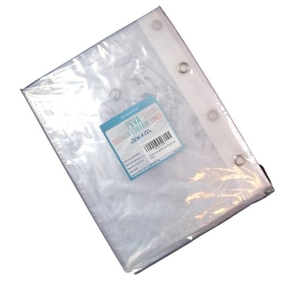 Clear Shower Curtain Liner 72"x72" Peva Plastic - Thumbnail 4