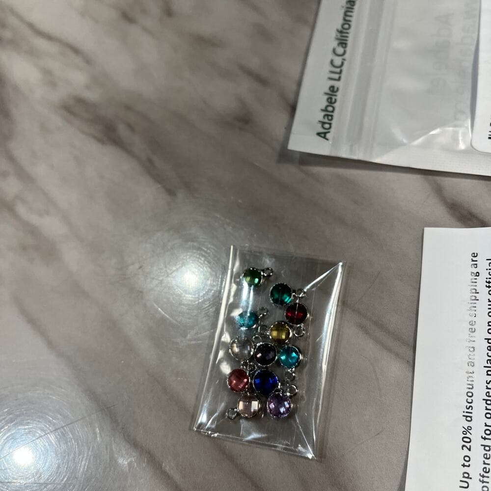 Adabele 1 Set Grade A Mixed Dangle Birthstone Charm 6mm