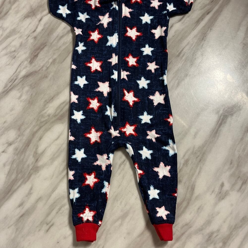 Way to Celebrate Star Spangled Family Sleep PJ Onesie- Infant Size 6-9 months