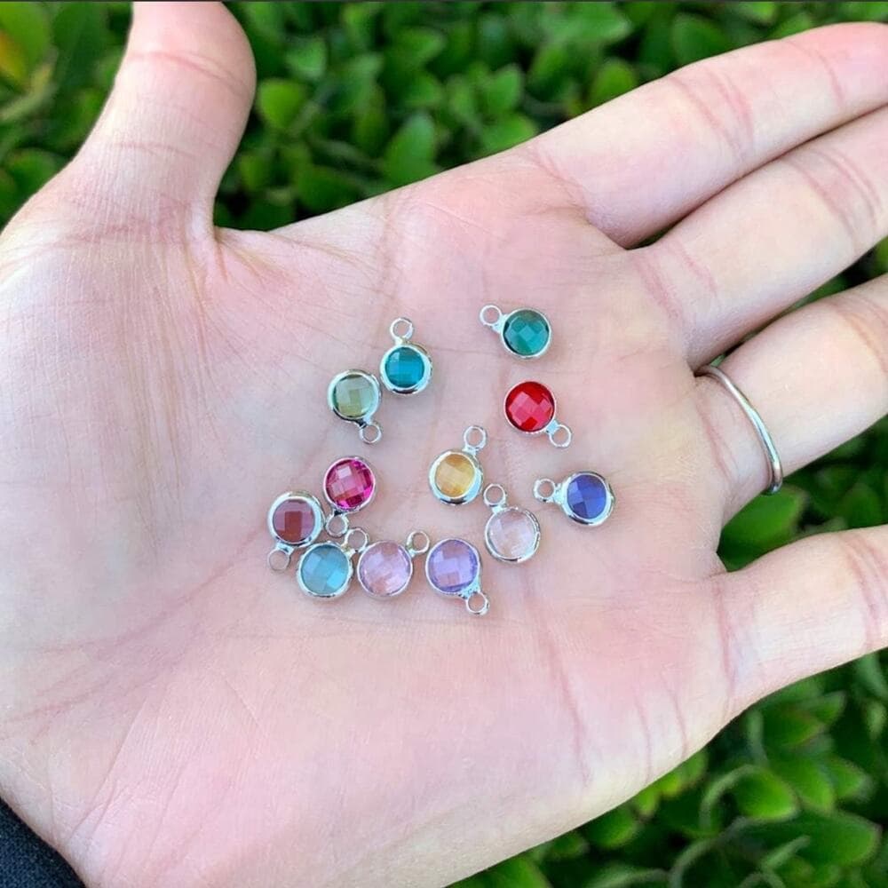 Adabele 1 Set Grade A Mixed Dangle Birthstone Charm 6mm - Thumbnail 6