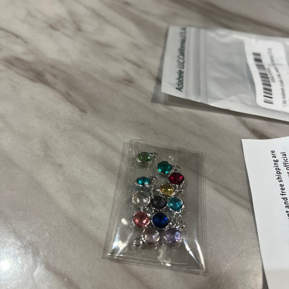 Adabele 1 Set Grade A Mixed Dangle Birthstone Charm 6mm - Thumbnail 2