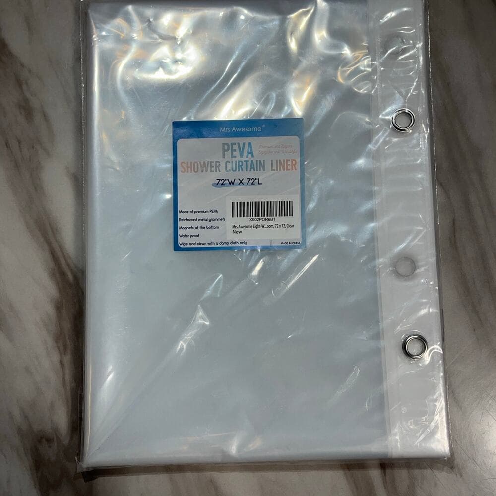 Clear Shower Curtain Liner 72"x72" Peva Plastic