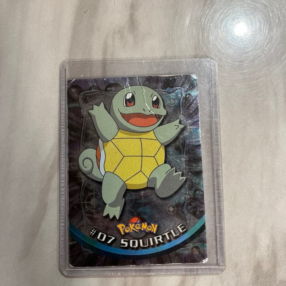 Squirtle #7 BLUE Logo 1999 Topps TV Series 1 Nintendo Pokemon Cards Damage