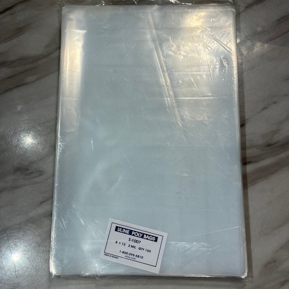 100 Pack Clear 8 X 12 Poly Bags ULINE Best 2 MIL Thick Quality Flat Open Top