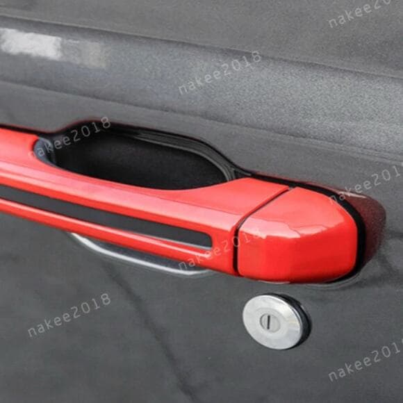 Red Door Handle Cover Trim For Jeep Wrangler JL 4-Door 2018-19 JT Gladiator 2020 - Thumbnail 6