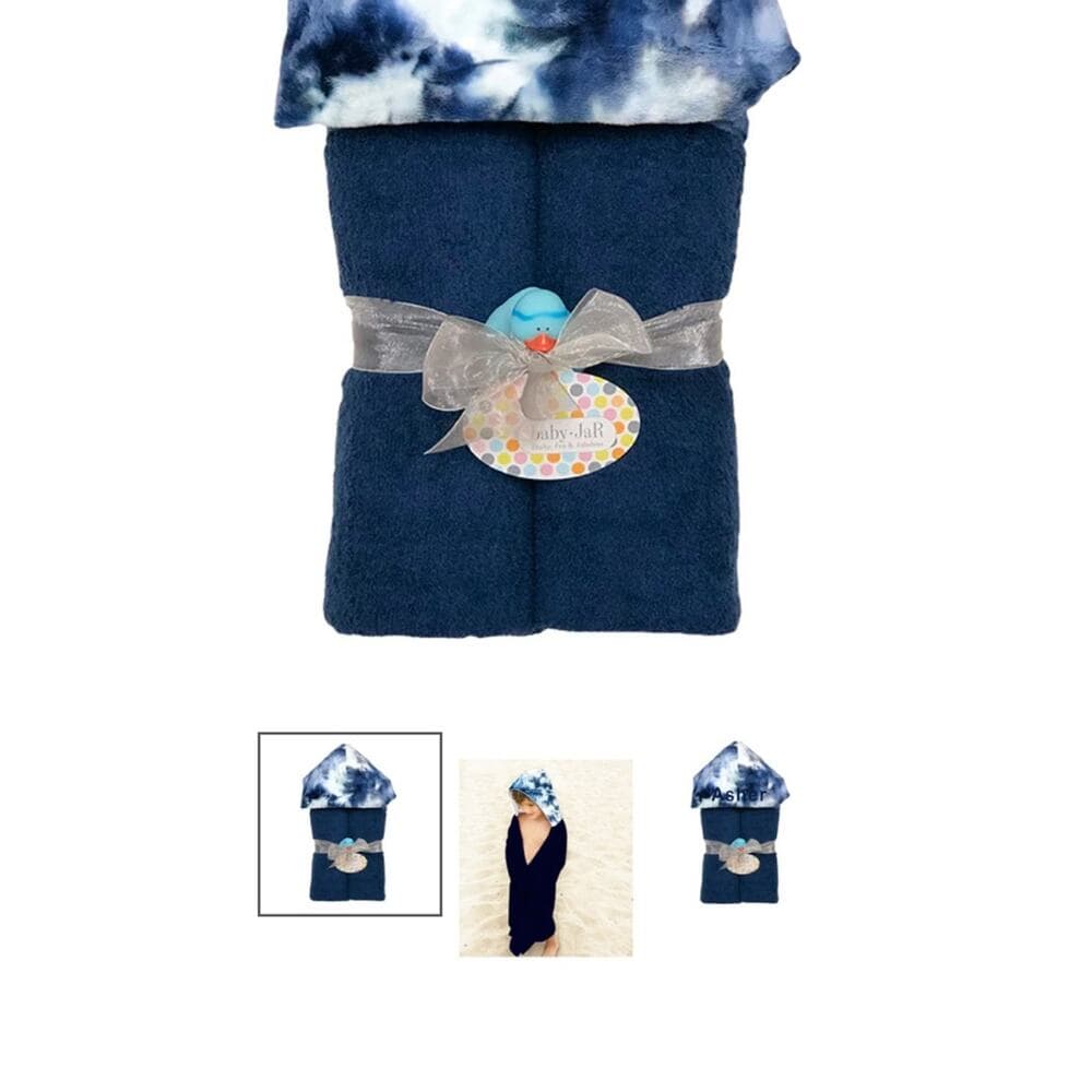 Baby•Jar Deluxe Hooded Towel - Navy Tie Dye - Thumbnail 3