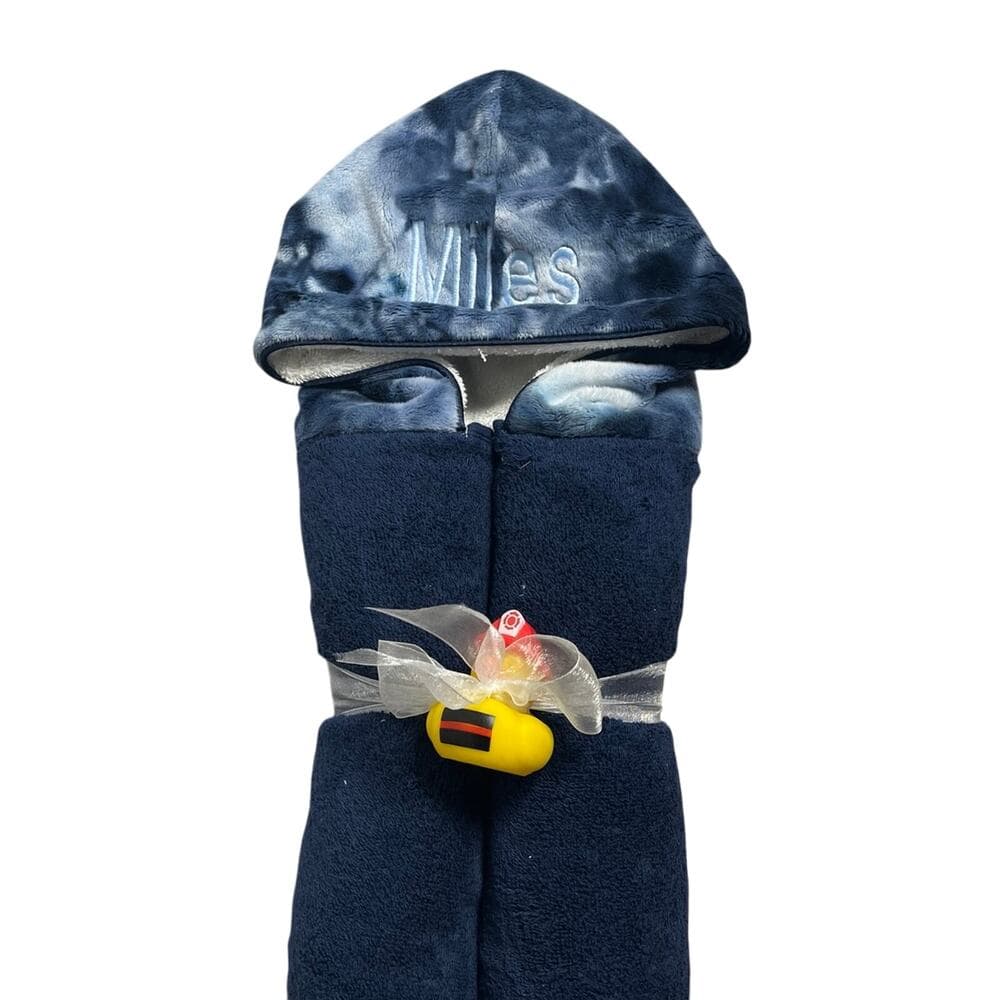 Baby•Jar Deluxe Hooded Towel - Navy Tie Dye - Thumbnail 4