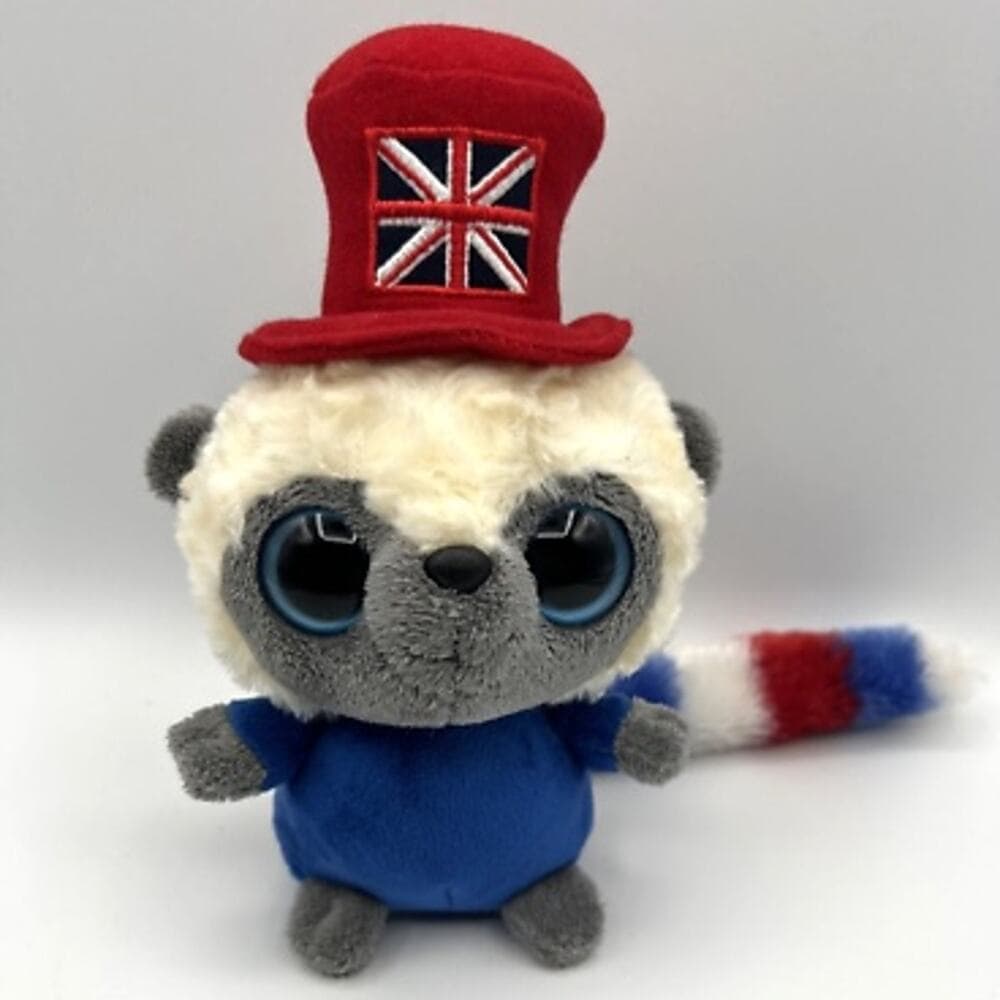 Yoohoo "Union Jack Hat" Bush Baby Collectible Plush Aurora World Stuffed 7” - Thumbnail 4