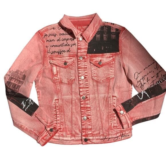 Si tu veux men’s red jean jacket size medium - Thumbnail 9