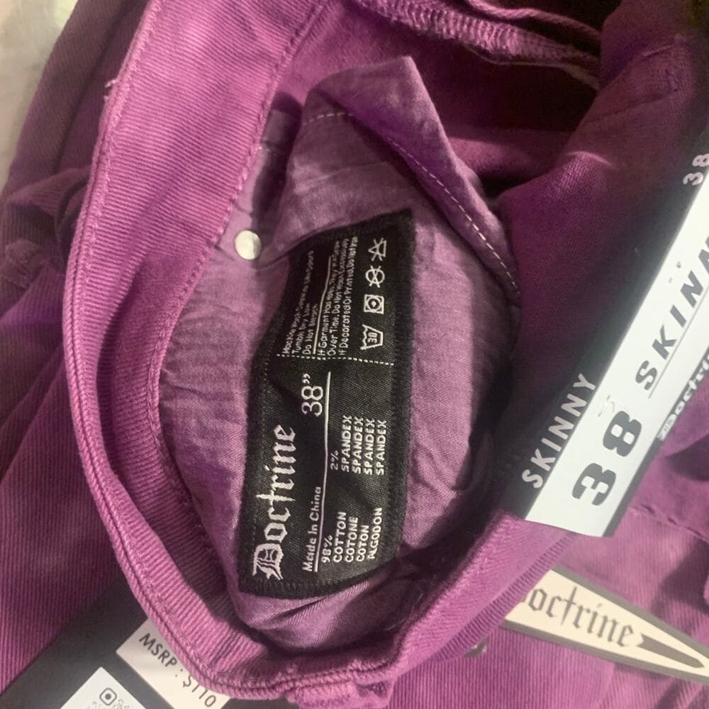 Doctrine Purple Superstack Mens Jeans Size 38 - Thumbnail 4