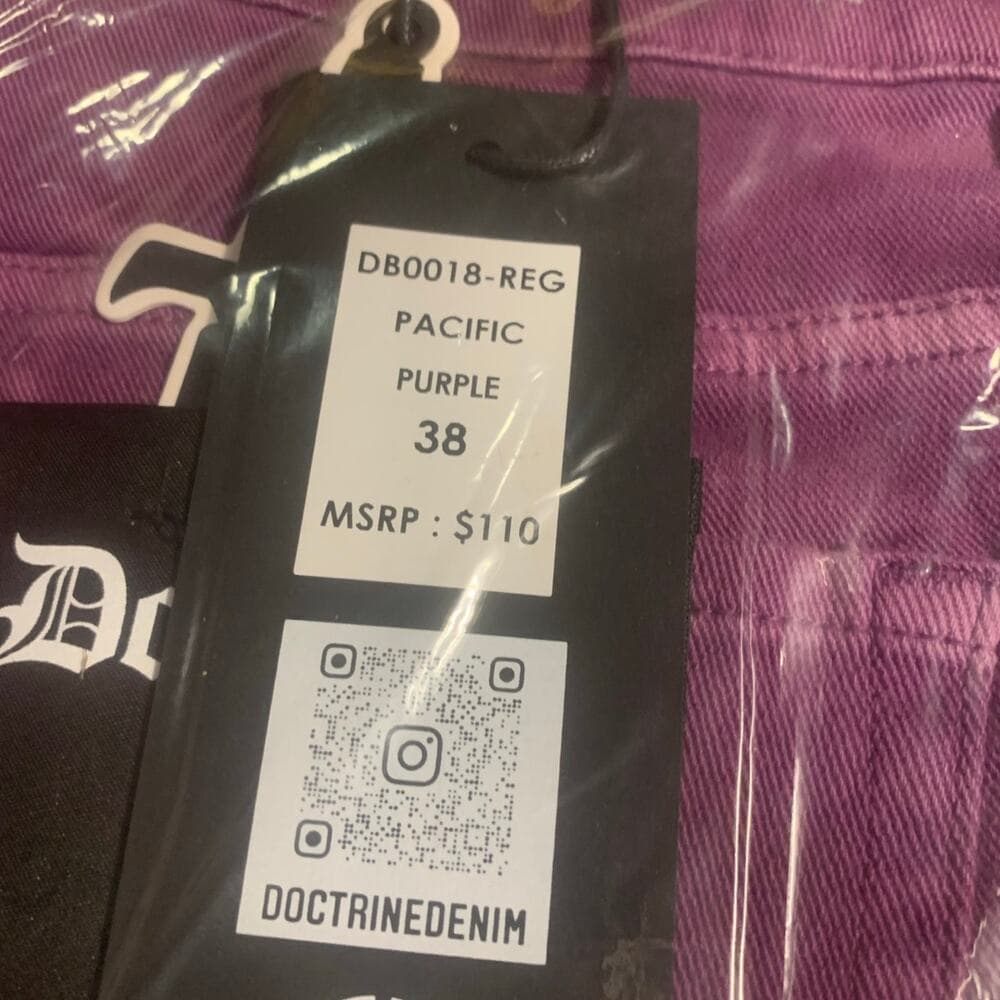 Doctrine Purple Superstack Mens Jeans Size 38 - Thumbnail 3