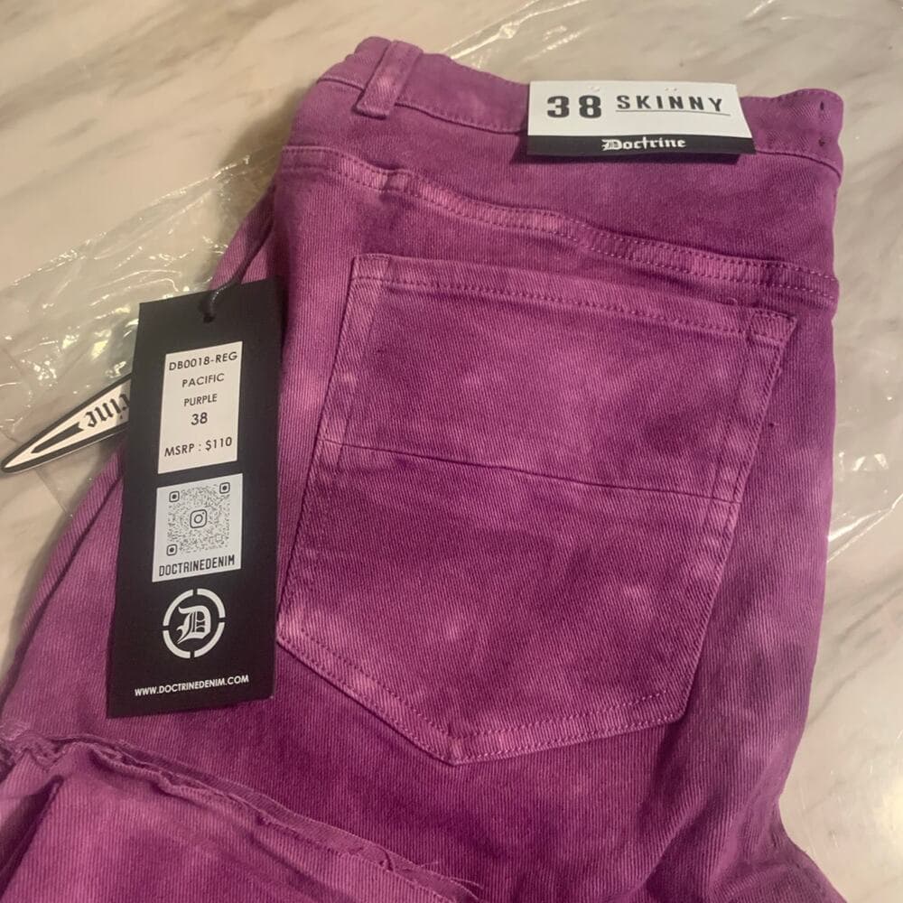 Doctrine Purple Superstack Mens Jeans Size 38 - Thumbnail 5
