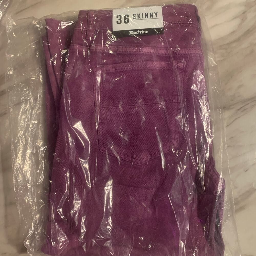 Doctrine Purple Superstack Mens Jeans Size 36 - Thumbnail 6