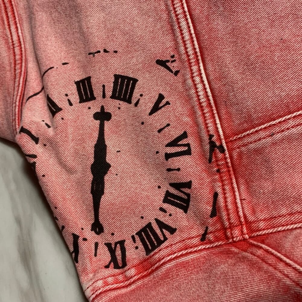 Si tu veux men’s red jean jacket size medium - Thumbnail 7