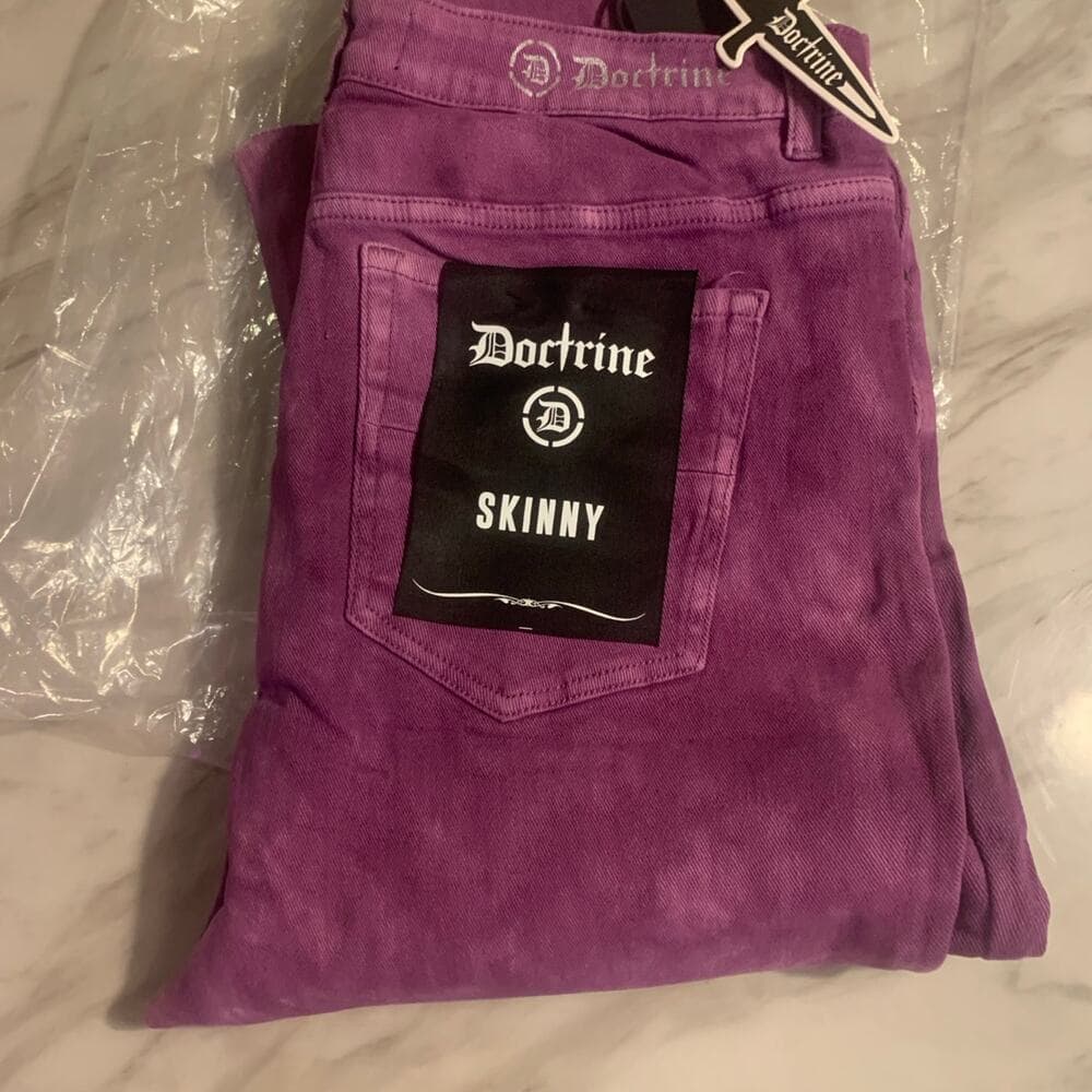 Doctrine Purple Superstack Mens Jeans Size 36 - Thumbnail 7
