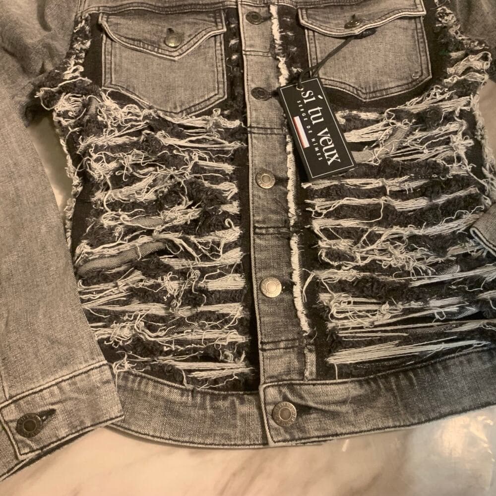 Si tu veux women’s jean jacket size medium - Thumbnail 3