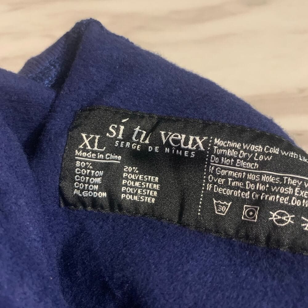 Si tu veux navy superstack sweatpants XL - Thumbnail 4