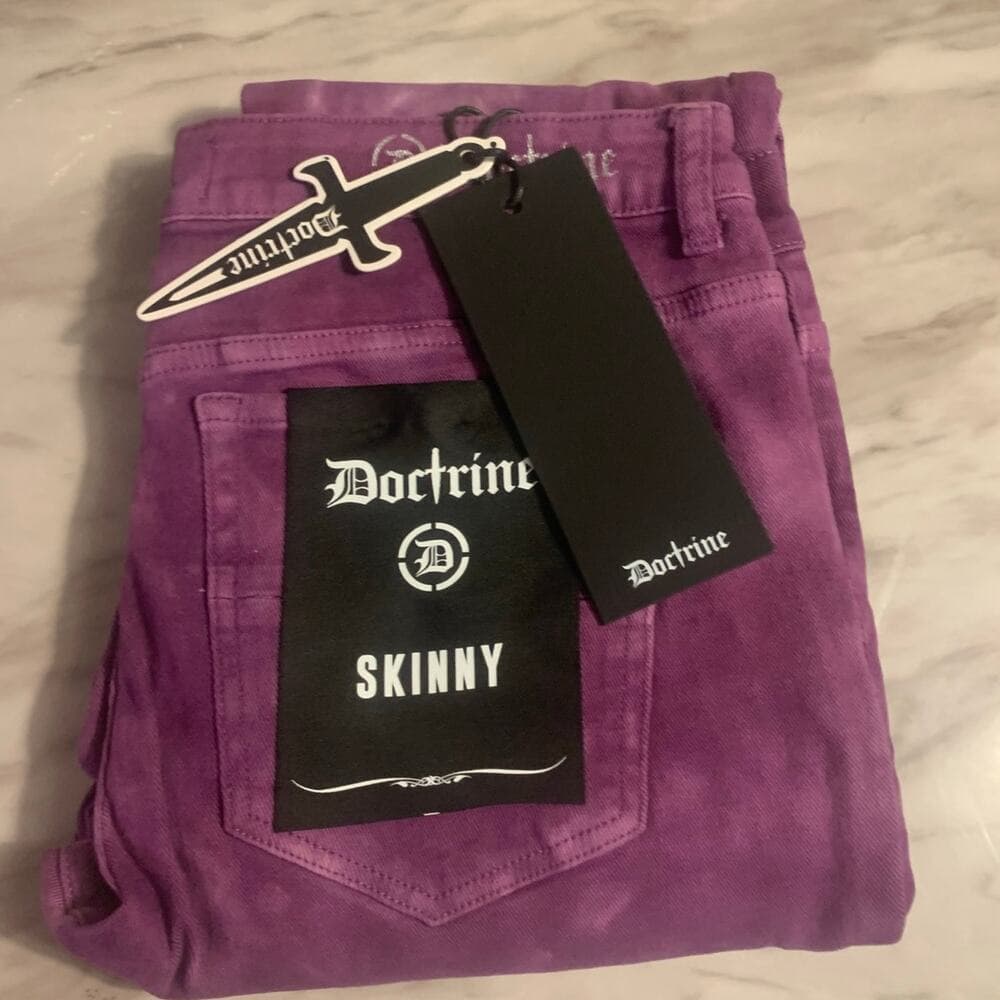 Doctrine Purple Superstack Mens Jeans Size 36 - Thumbnail 4