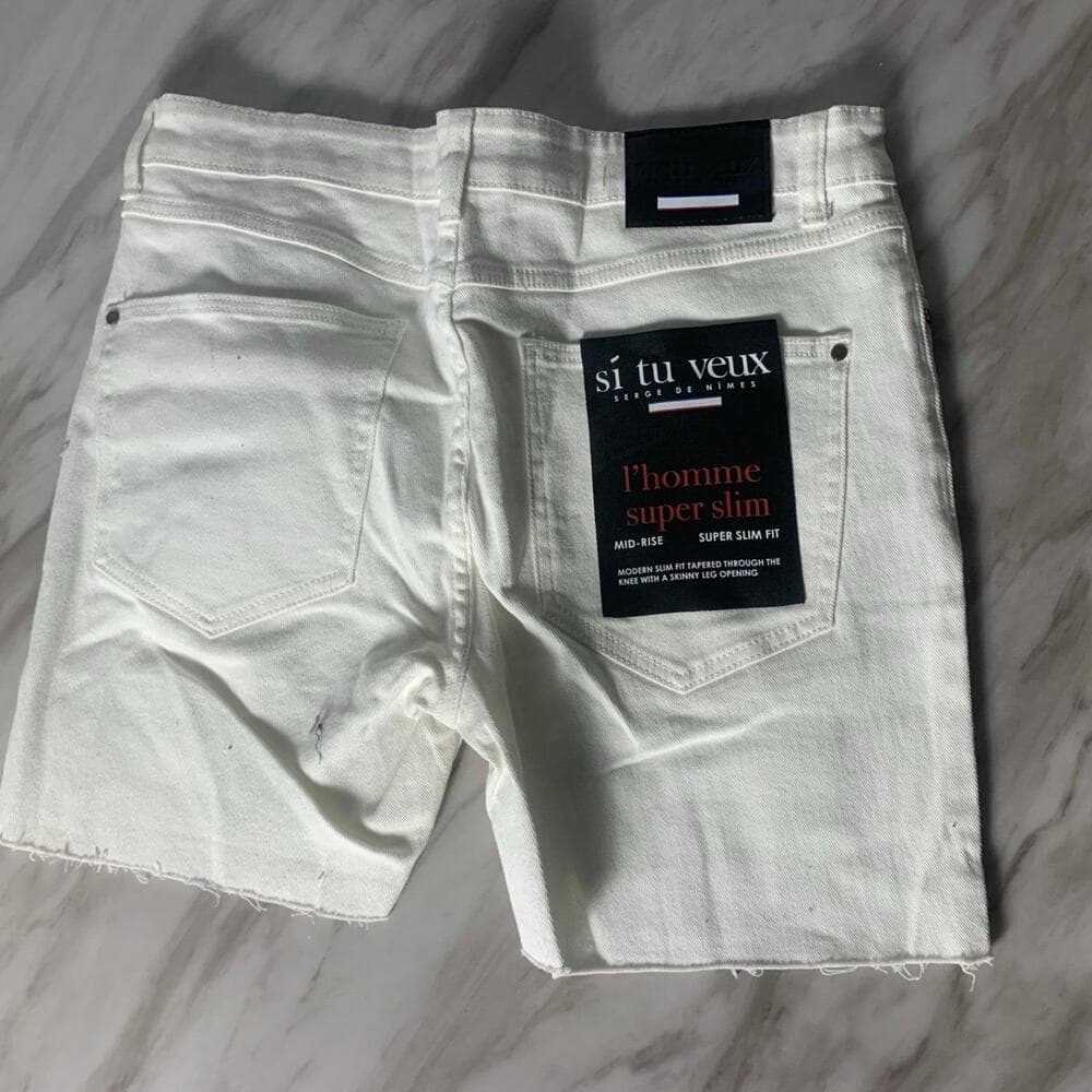 Si Tu Veux White Mens Shorts Size 34 - Thumbnail 5