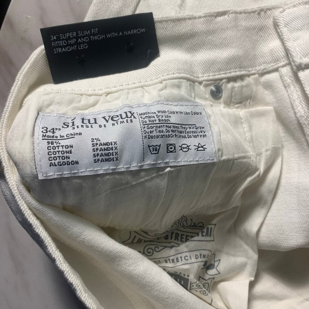 Si Tu Veux White Mens Shorts Size 34 - Thumbnail 4