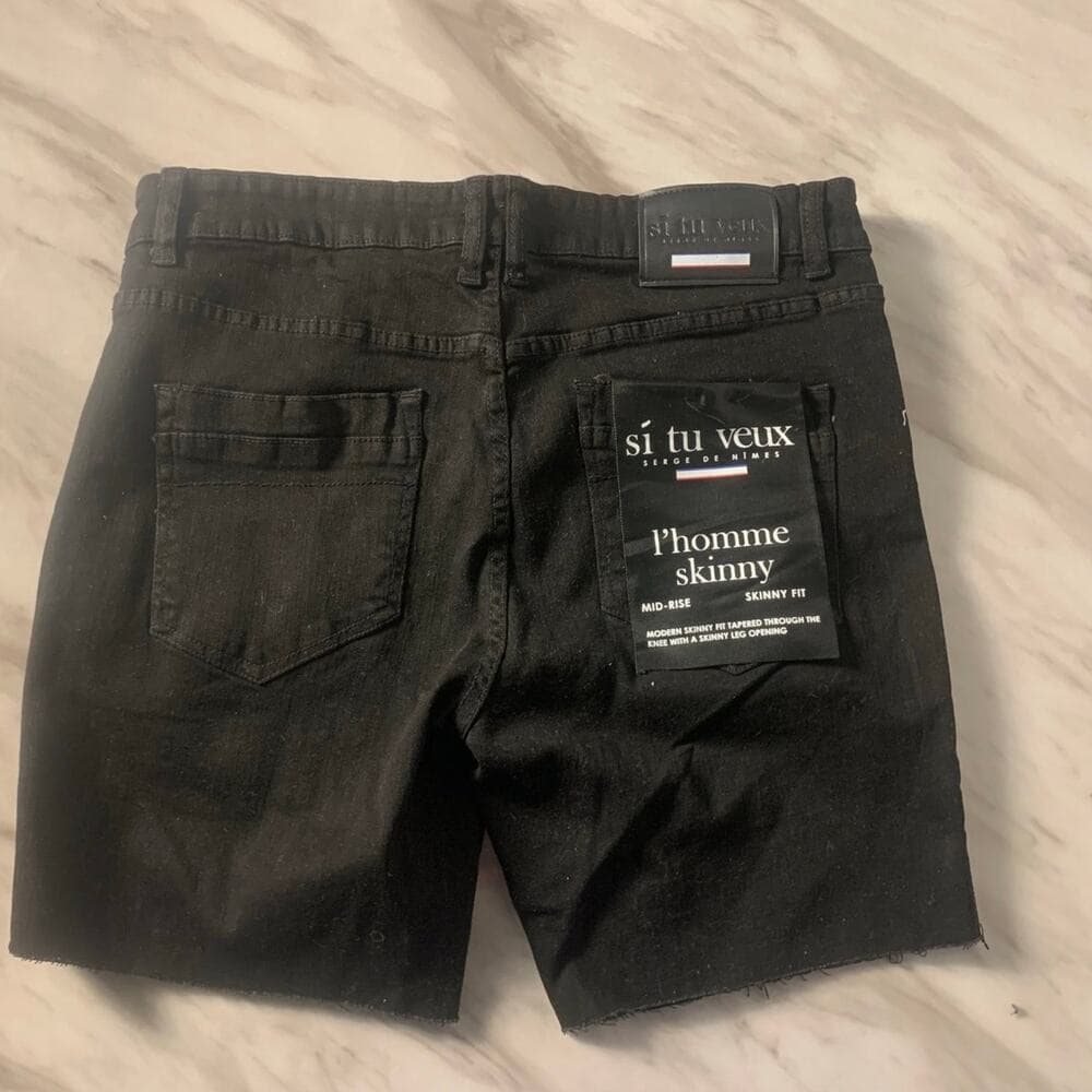 Si Tu Veux Black Mens Shorts Size 32 - Thumbnail 2