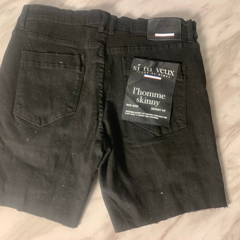Si Tu Veux Black Mens Shorts Size 32 - Thumbnail 5