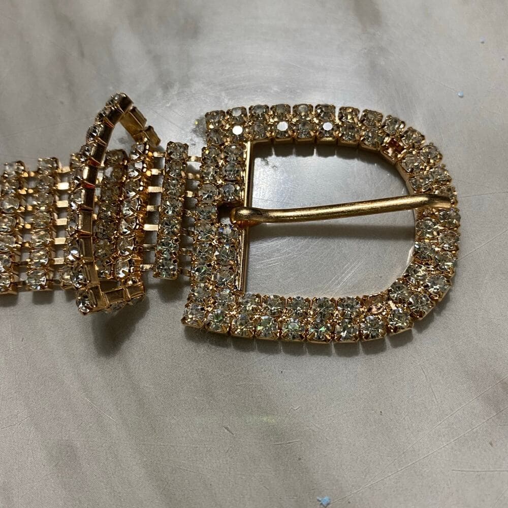 Women’s Gold belt with rhinestones - Thumbnail 2
