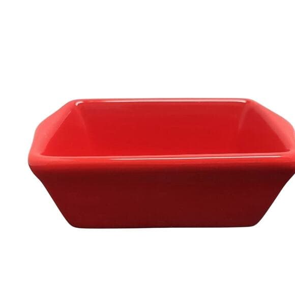 Celebrate It Ceramic Stoneware Baking Mini Loaf Pan Red 6"x3 1/2" x 2 1/8" - Thumbnail 4