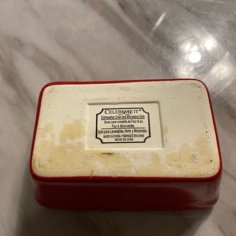 Celebrate It Ceramic Stoneware Baking Mini Loaf Pan Red 6"x3 1/2" x 2 1/8" - Thumbnail 2